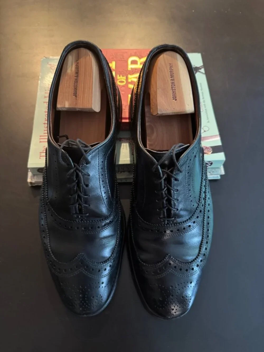 Allen Edmonds McAllister Black Wingtip Oxford Dress Shoes — Men’s 11.5 D